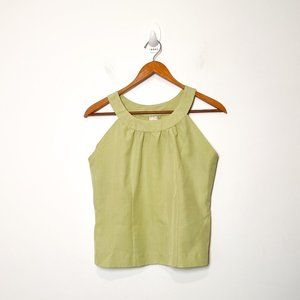 Vintage 70s Style Green Halter Summer Top Blouse